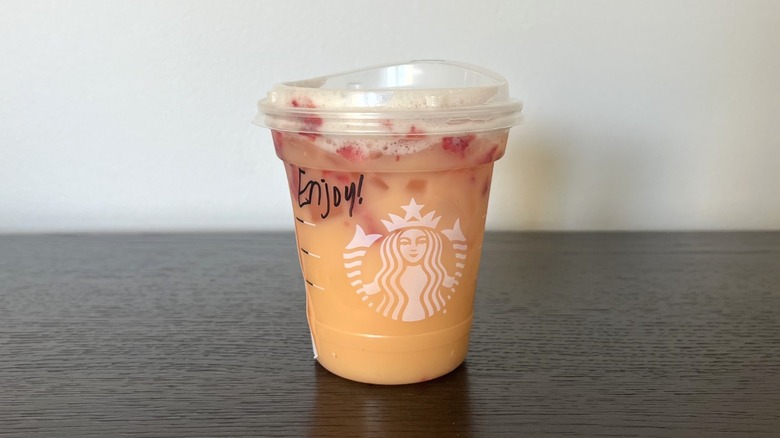 Starbucks Mango Strawberry Refreshers from top.