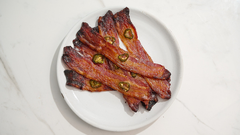 pile of cowboy bacon on a plate