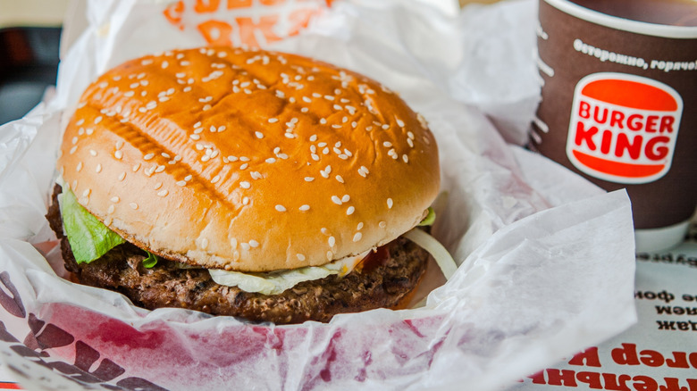 Burger King Whopper in wrapper