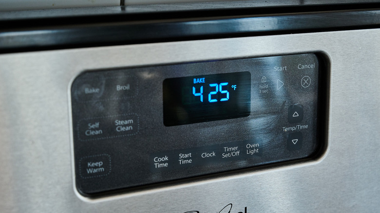 preheating the oven to 425 degrees