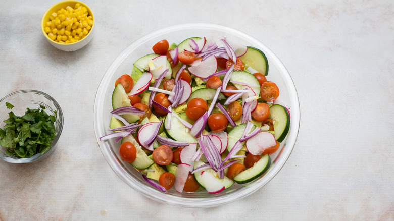 avocado salad in serving dish