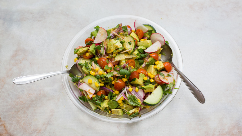 avocado salad in serving dish