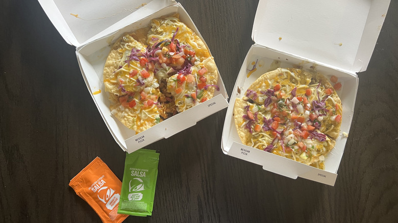 Taco Bell Cantina Chicken Mexican Pizza and Cantina Veggie Mexican Pizza.