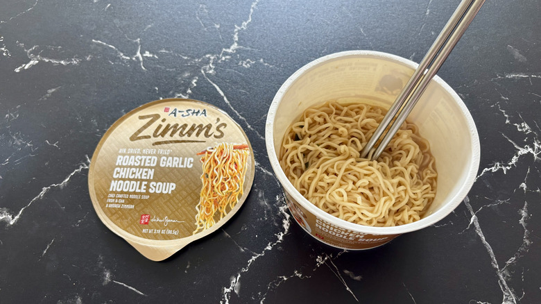 A-Sha/Zimm's roasted garlic chicken noodle soup bowl