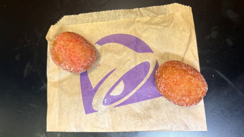 Two Strawberry Cinnabon Delights on the wrapper they came in