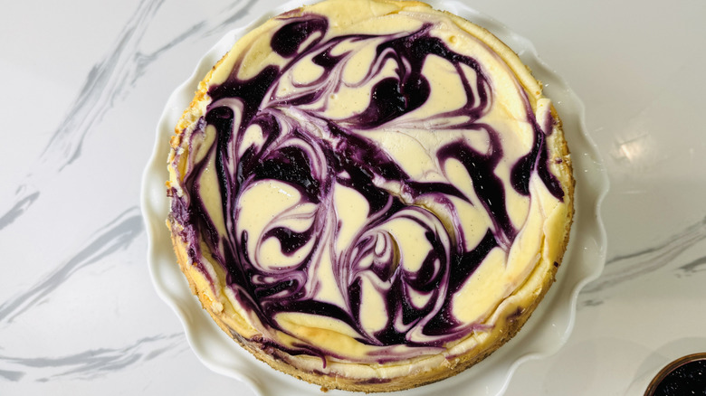 Chilled blueberry lemon cheesecake