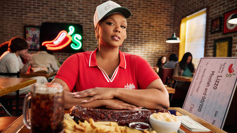 Lizzo with Chili's ribs