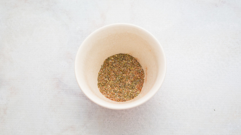 Cajun seasoning in small bowl