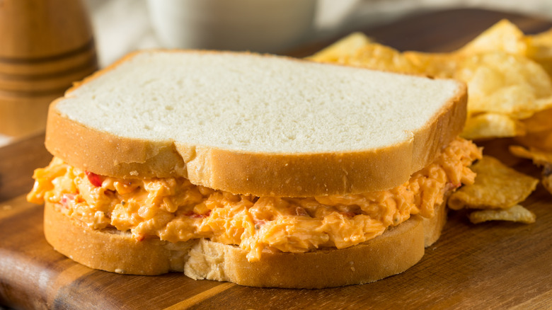 Pimento cheese sandwich on a plate