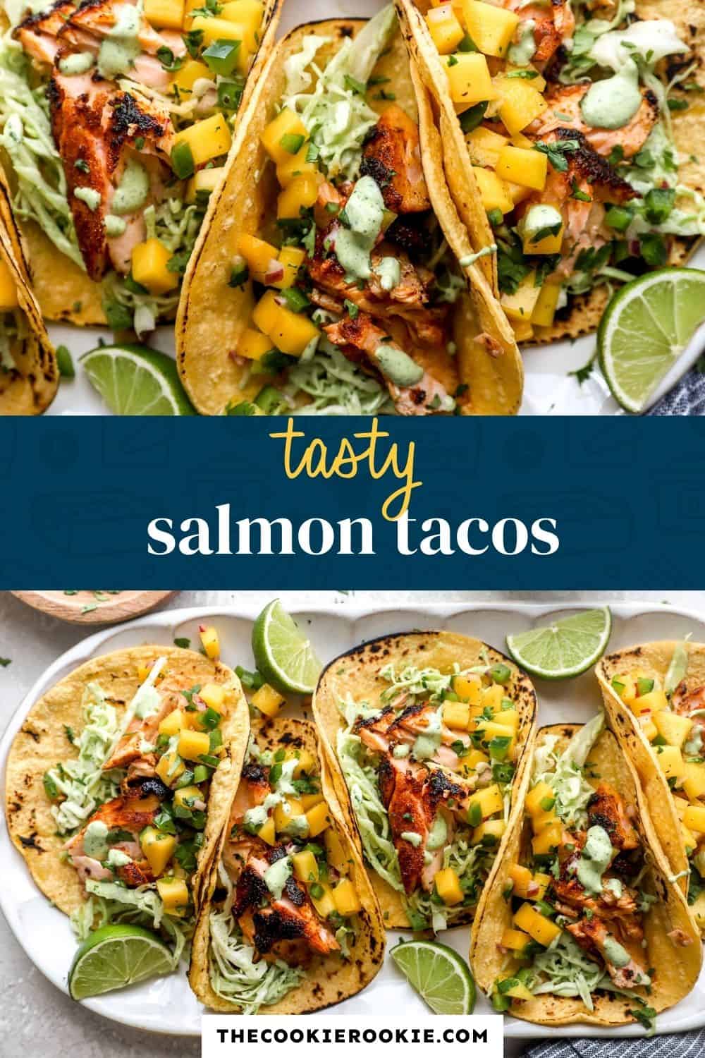 salmon tacos pin image