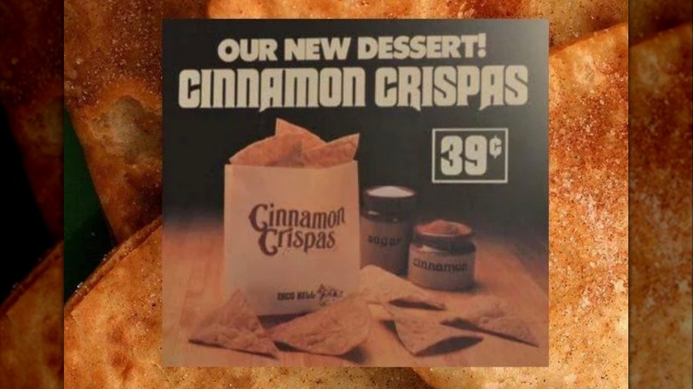 An advertisement for Taco Bell Cinnamon Crispas
