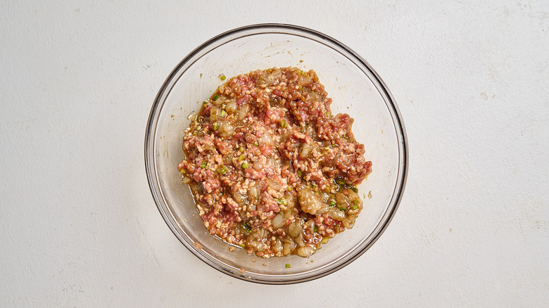 filling ingredients combined in a bowl