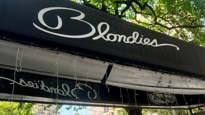 Blondies Sports bar sign outside