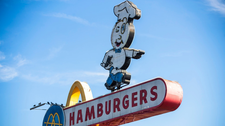 McDonald's vintage sign with Speedee mascot