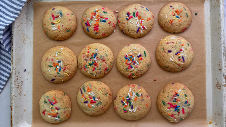baked cookies on sheet