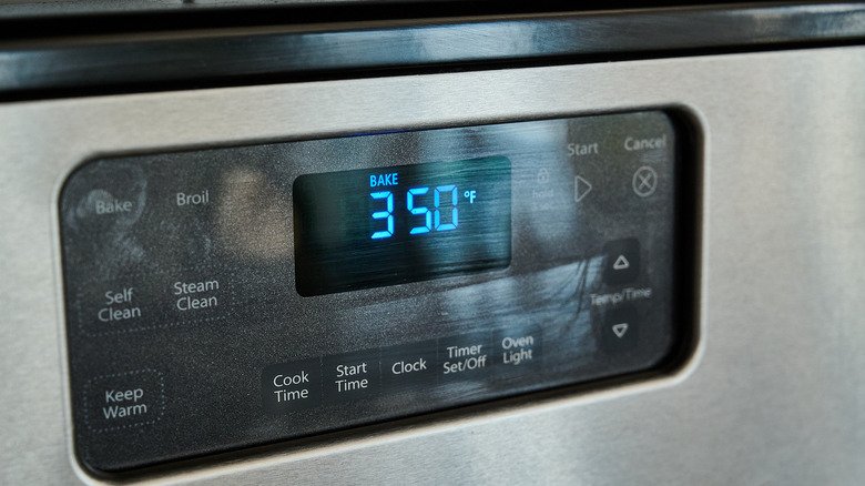 preheating the oven to 350 F