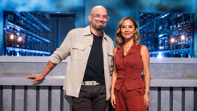 Michael D. Symon and Esther Choi in a promo shot for 24 in 24: Last Chef Standing
