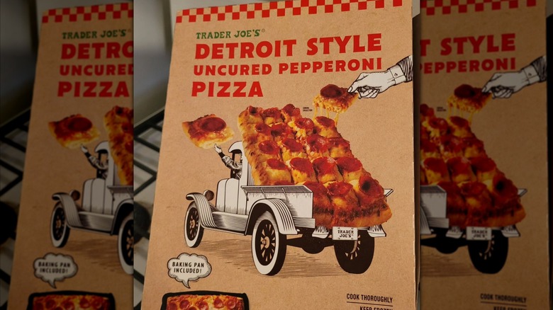 Package of Trader Joe's pizza