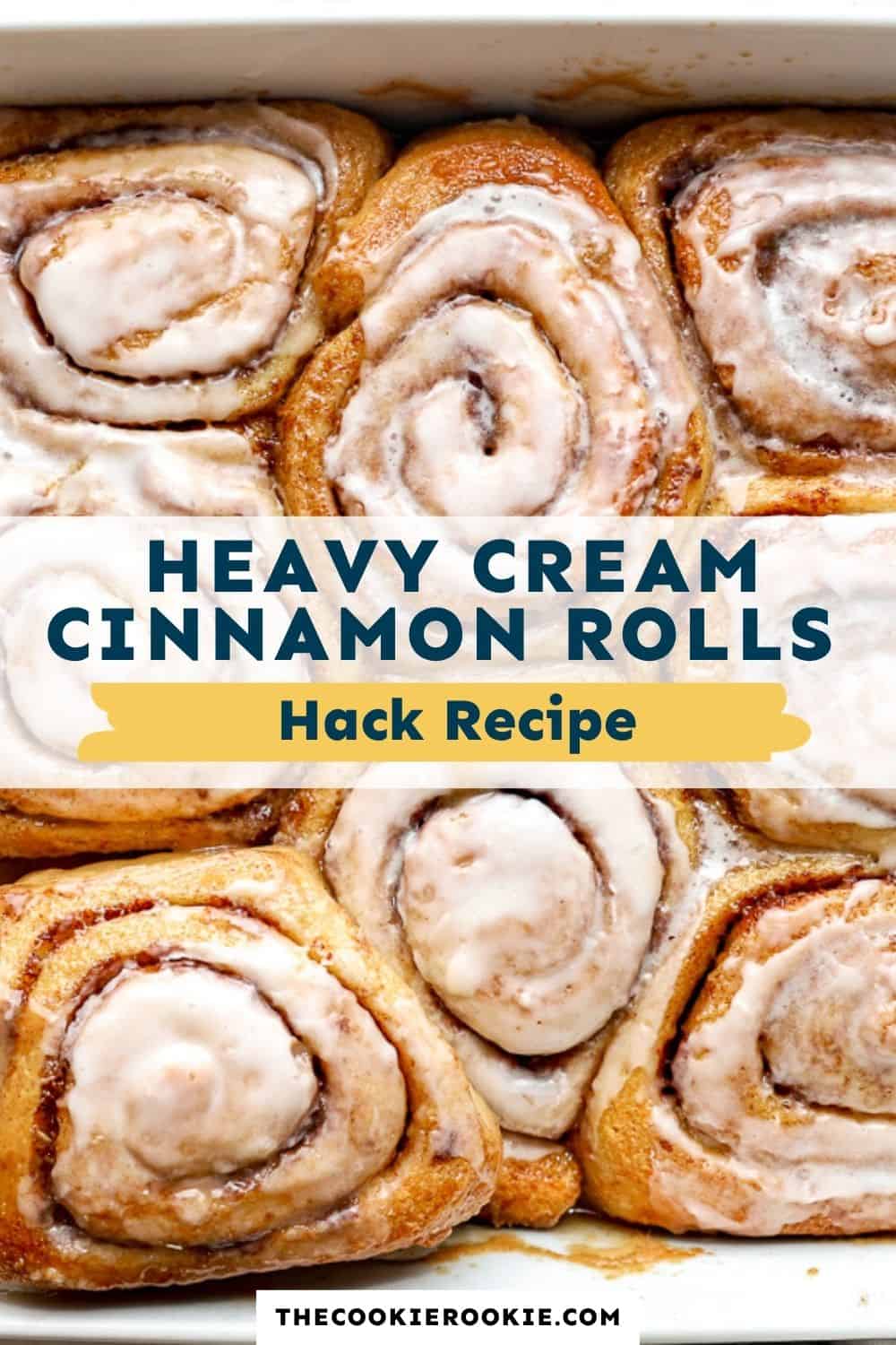 cinnamon rolls with heavy cream pin image