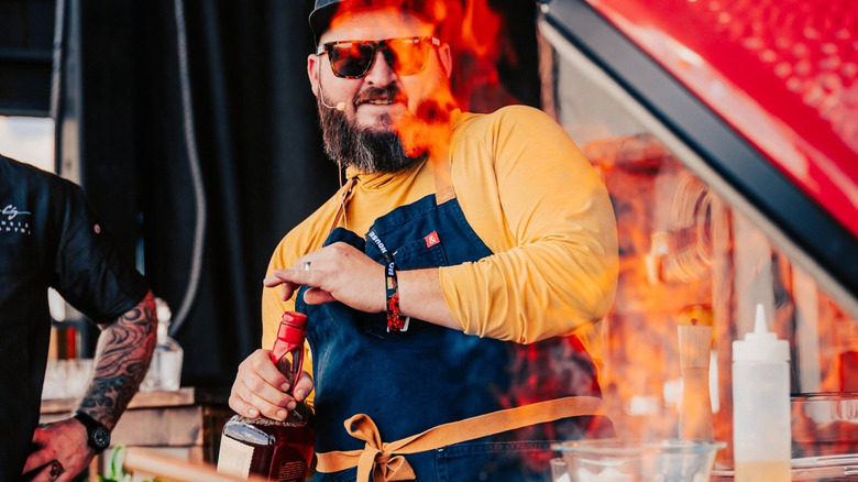 A large 'BBQ' sign at the Stagecoach Music Festival