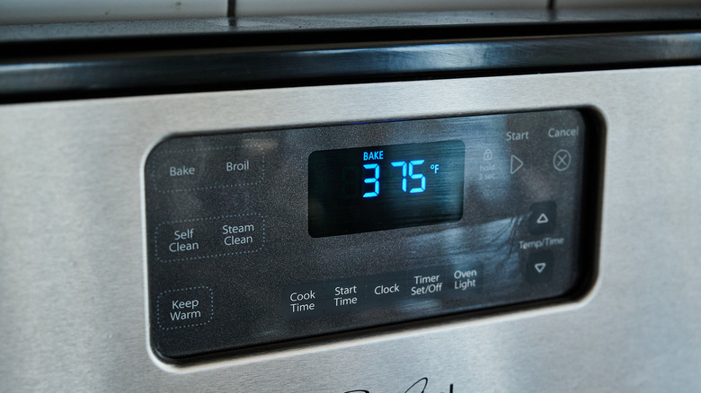 preheating the oven to 375 F