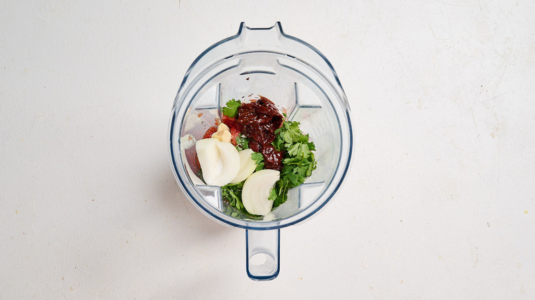 marinade ingredients in a blender