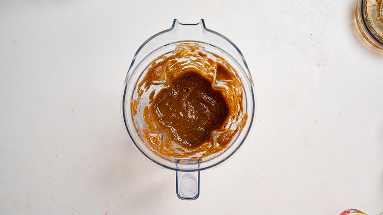 blended marinade in a blender