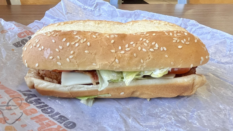 Side view of Club Original Chicken Sandwich
