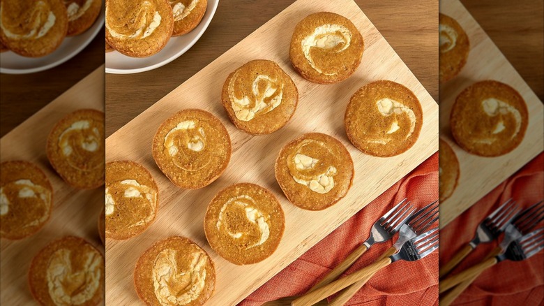 Sam's Club Member's Mark Pumpkin Cream Cheese Blondies on wooden board
