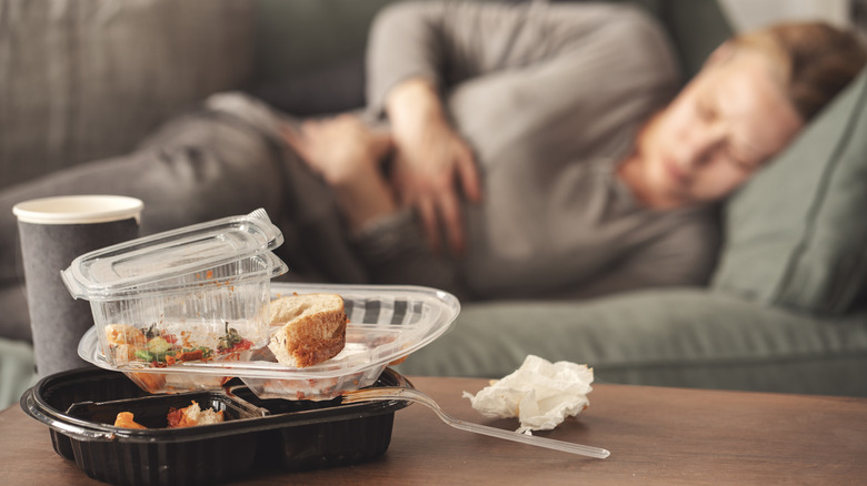 Woman with food poisoning