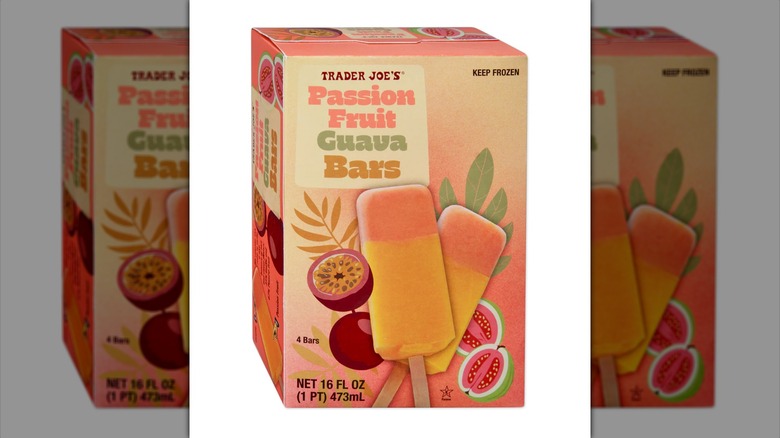 Box of Trader Joe's Passion Fruit Guava Bars on white background