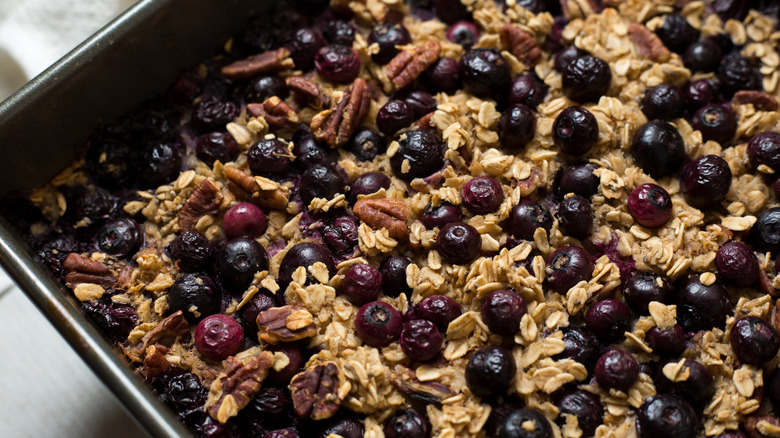 baked oatmeal in baking dish