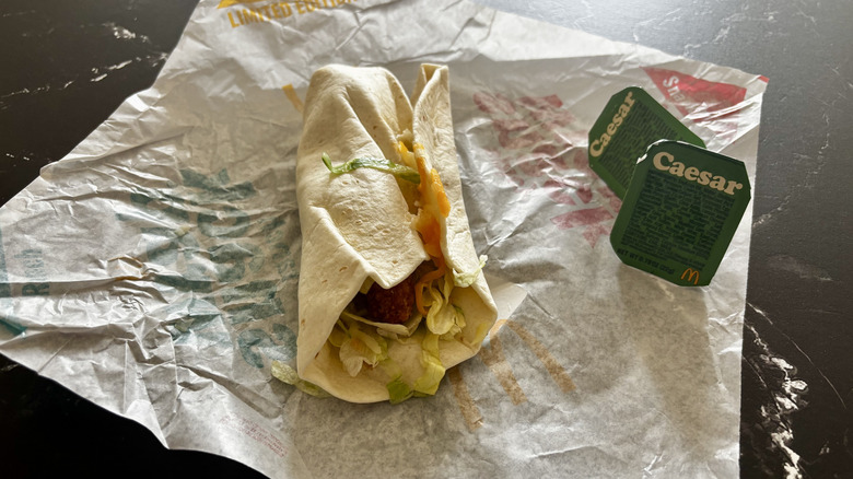 McDonald's snack wrap with Caesar sauce