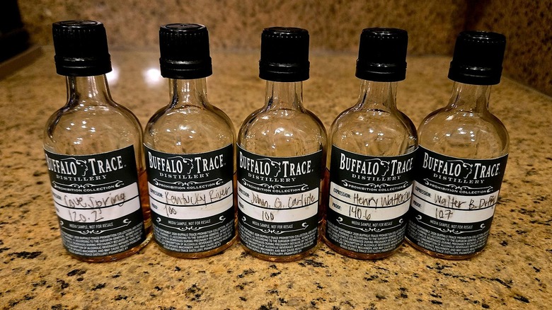 Mini bottles of whiskey from Buffalo Trace Prohibition Collecction