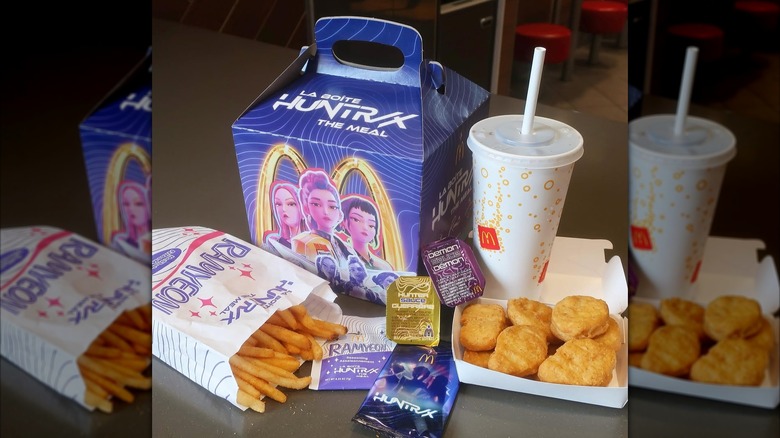 McDonald's KPop Demon Hunters themed meal on table
