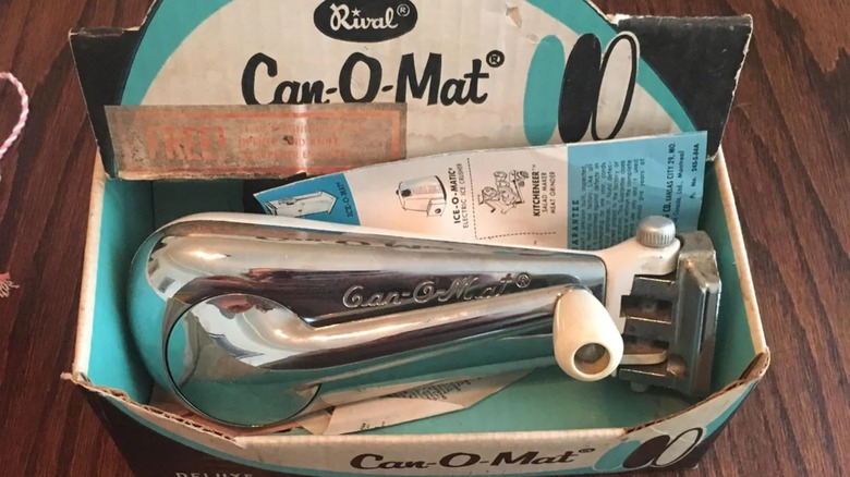 Can-O-Mat can opener in box with booklet