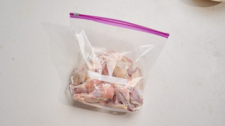chicken wings in a bag