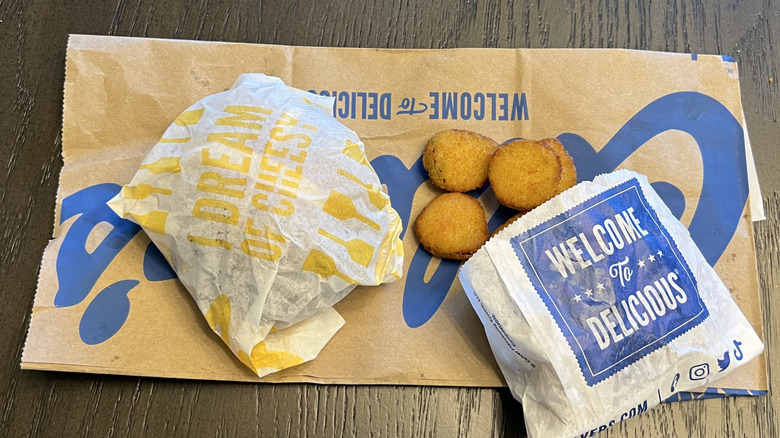 Culver's new Fried Pickle Pub Burger and fried pickles in wrappers