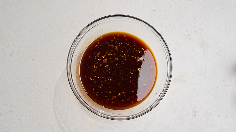 marinade ingredients whisked together in a bowl