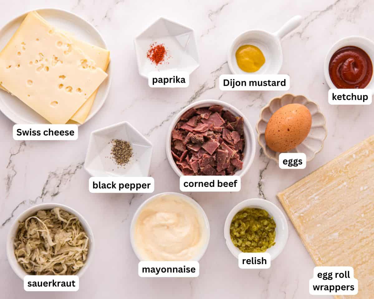 Reuben Egg Rolls ingredients