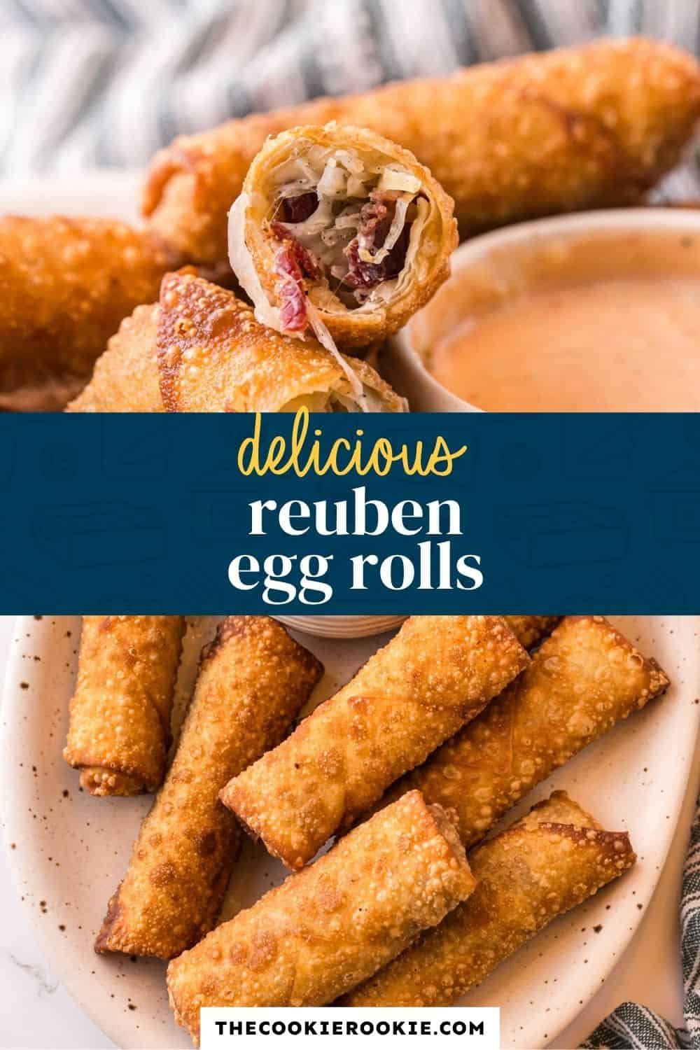 reuben egg rolls pin image