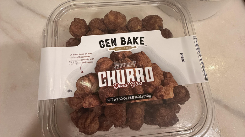 Gen Bake Churro Donut Bites in a plastic packaging