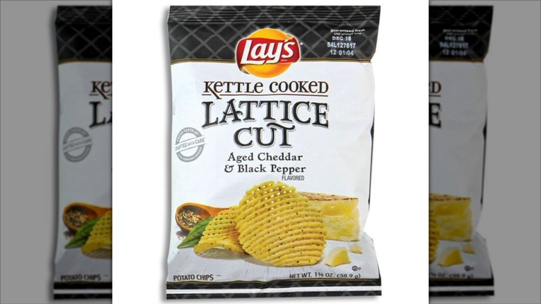 a photo of a bag of lay's lattice cut potato chips