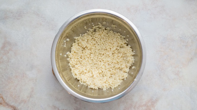 Pearl couscous in bowl