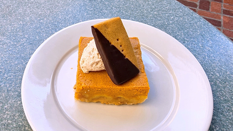 Pumpkin Crunch Cake on a plate