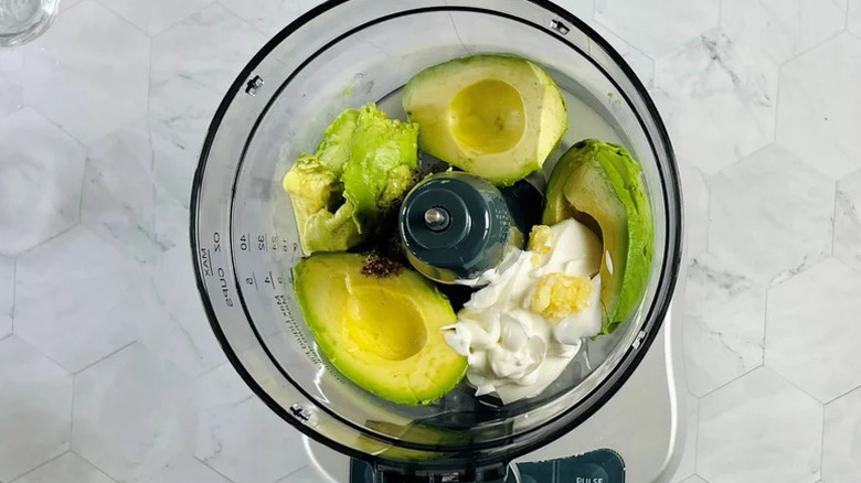 preparing a Mexican-style avocado crema