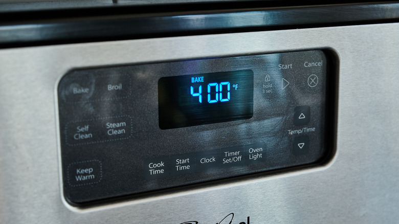 preheating the oven to 400 F