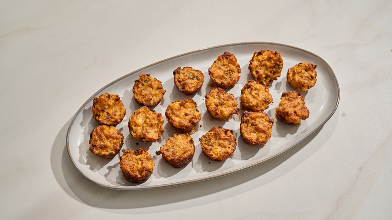potato cups on a platter