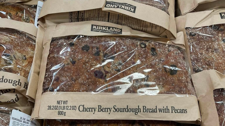 Close-up of Costco's Cherry Berry Sourdough Bread with Pecans