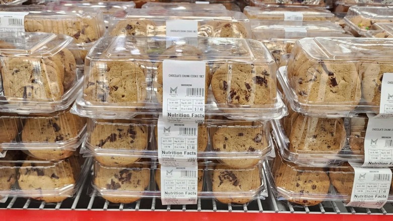Stacks of Member's Mark chocolate chunk cookies